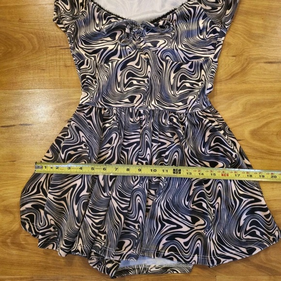Y2K VTG Urban outfitters Velour Tiger print mini dress romper size S - Picture 5 of 8